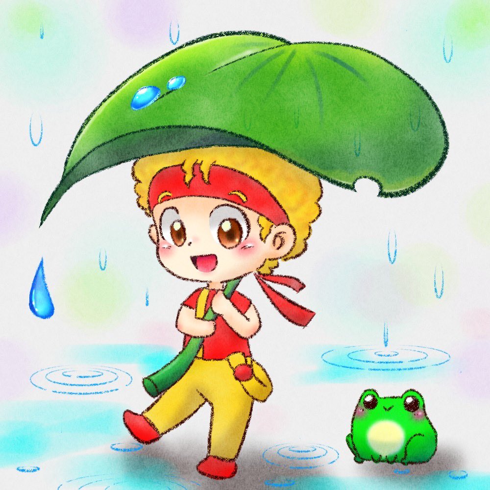 kalpak_taicho's tweet photo. 雨降りの日☔️Rainy day
チッキーとカエル🐣🐸
 #dbillions 
 #dbillionskidssongs 
 #ファンアート
 #イラスト https://t.co/gOhYrGVvLE