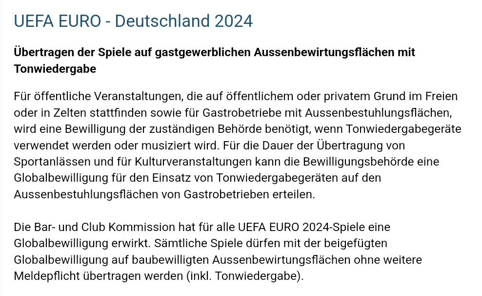Aus dem aktuellen Newsletter der Berner Bar- &amp; Clubkommission. Früher musste jeder Betrieb einzeln eine Bewilligung einholen. Heute kann die Stadt Globalbewilligungen erteilen. Möglich machte dies ein Vorstoss von <a href="/TomCBerger/">Tom Berger</a>, @brigitte_hilty, <a href="/Claude_Grosjean/">Claude Grosjean</a>, <a href="/zeilenslam/">Milena Daphinoff</a> &amp; mir.