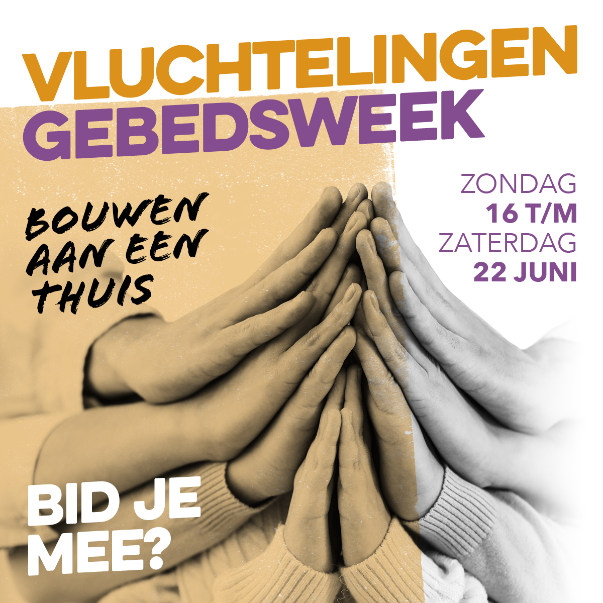 Vluchtelingen hebben huis en familie achtergelaten op zoek naar een veilige plek. Wil jij in gebed om hen heen staan? Ontvang de gebedsmail via: gave.nl/gebedsweek