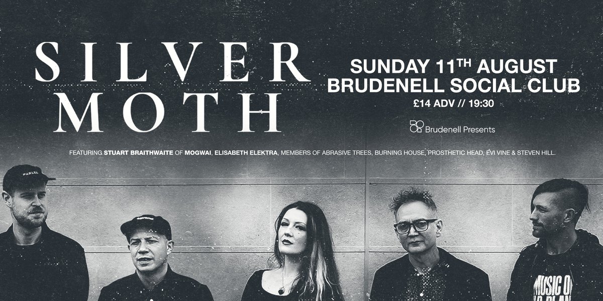 Brudenell Presents (@brudpresents) on Twitter photo Post-Rock supergroup <a href="/SilverMothMusic/">Silver Moth</a> make their Brudenell debut in August, ft: Stuart Braithwaite of Mogwai, Elisabeth Elektra, members of Abrasive Trees, Burning House, Prosthetic Head, Evi Vine & Steven Hill. 💥
Get your tickets at the link below👇🏻
➡️ bit.ly/SilverMoth-Lds Post-Rock supergroup <a href="/SilverMothMusic/">Silver Moth</a> make their Brudenell debut in August, ft: Stuart Braithwaite of Mogwai, Elisabeth Elektra, members of Abrasive Trees, Burning House, Prosthetic Head, Evi Vine & Steven Hill. 💥
Get your tickets at the link below👇🏻
➡️ bit.ly/SilverMoth-Lds