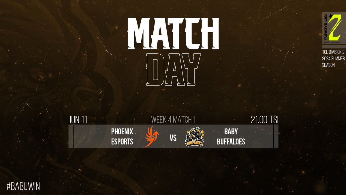 BabyBuffaloes's tweet photo. 🔥MATCHDAY🔥

🆚@PhoenixEsportsc 
📺 https://t.co/8zRuIhMW00
🕘 21.00

#BABUBABU 💛🖤 https://t.co/SLADOEC6F9