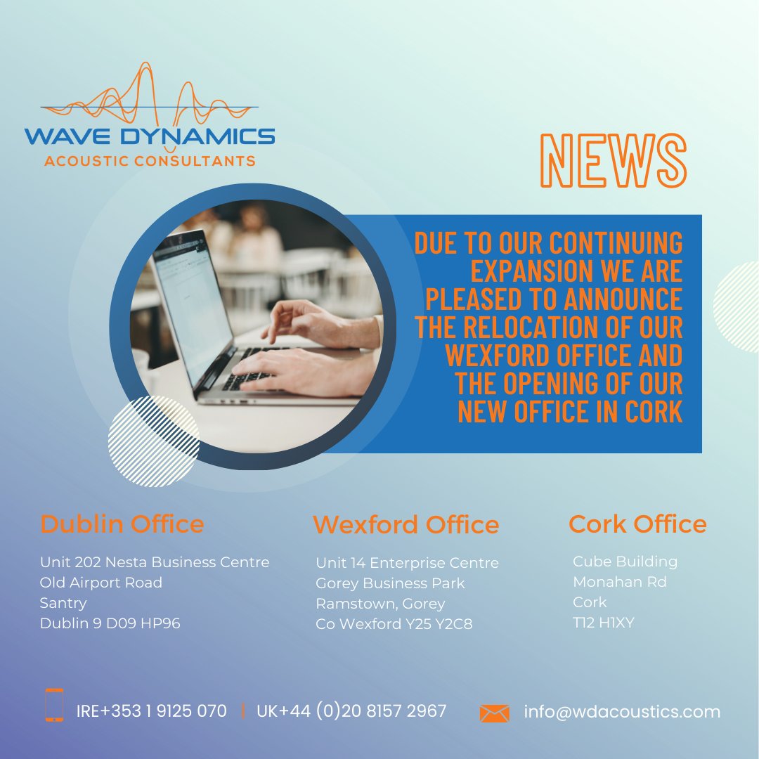 WaveDynamicsAC's tweet image. We&apos;re thrilled to announce the grand opening of Wave Dynamics&apos; new office in Cork! 🎉 This strategic move is a key step in our mission to better serve the Munster region. 🏢✨

#WaveDynamics #NewOffice #Cork #Munster #Innovation #Growth #Teamwork
