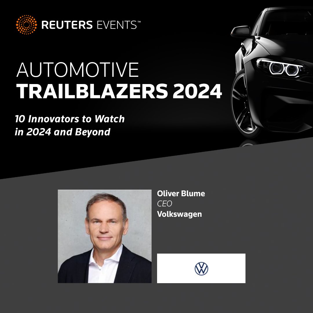 Auto's Top 10 Innovators -  First up,  <a href="/VW/">Volkswagen</a>  CEO, Oliver Blume for his pioneering work in developing SDV's and going full throttle on AI to place VW on a future footing!

Download the full report now: bit.ly/3XlrODg