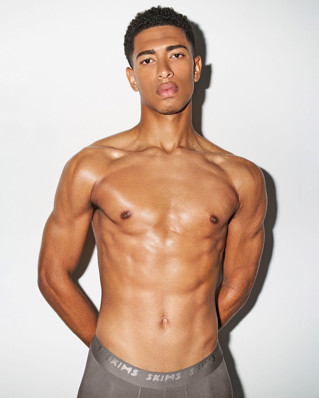 Jude Bellingham brought out his model side as he stripped down for SKIMS boxers advert ahead of Euro 2024