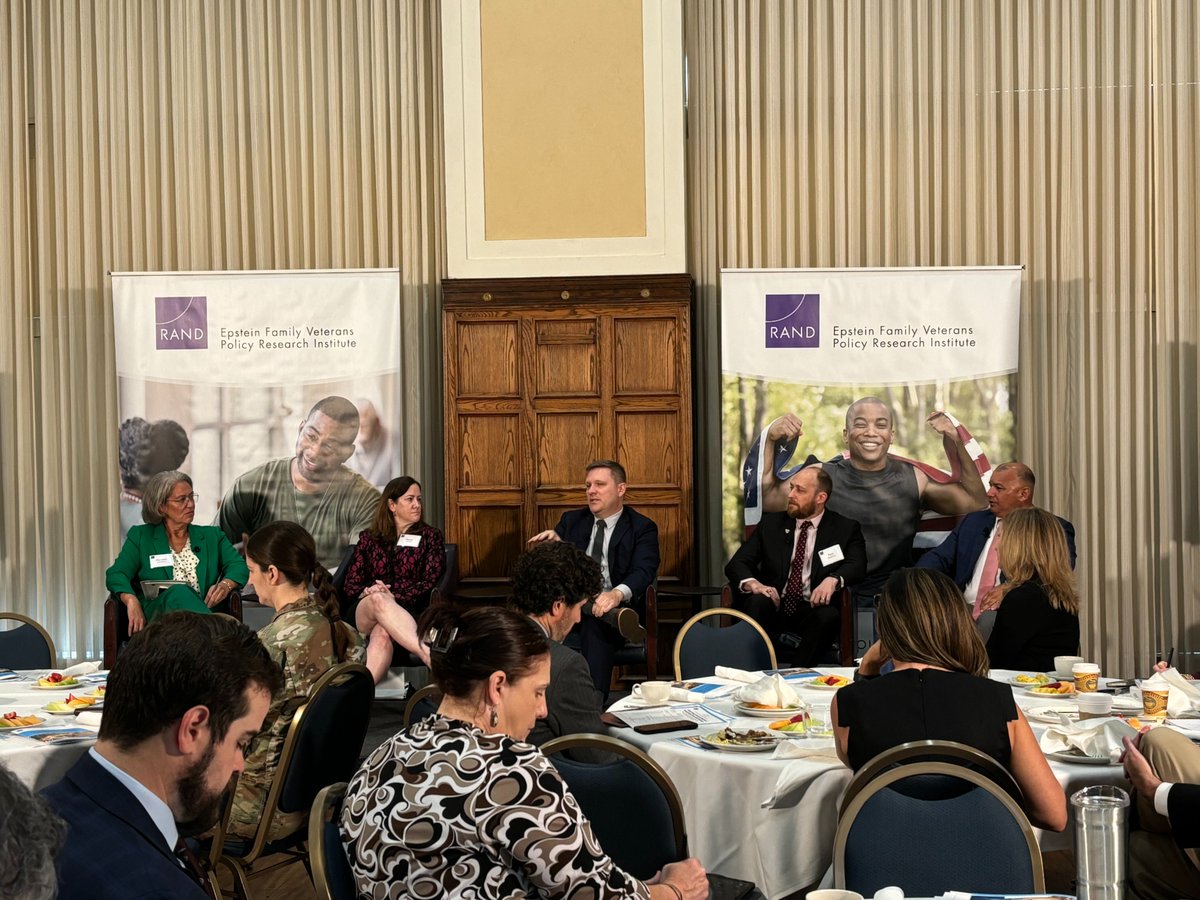 HeinzEndow's tweet photo. Happening now during @RANDCorporation's veterans programs study release: a veterans employment panel w/ leaders from @USDOL, @DeptVetAffairs; @USArmy; & @HireHeroesUSA. #VeteransWork https://t.co/8M7zeL3wG1