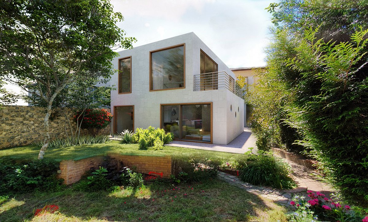 ArchiMalakoff's tweet photo. #Extension d'une #maison dans #HautsdeSeine . Le site est une « oasis » paysagère et se trouve au-dessus d'une carrière souterraine, nous inspirant pour notre façade en pierre. L'intérieur est guidé par la lumière naturelle et la vue sur le jardin #construction #paysage #logement https://t.co/7yztxaQ8Yt