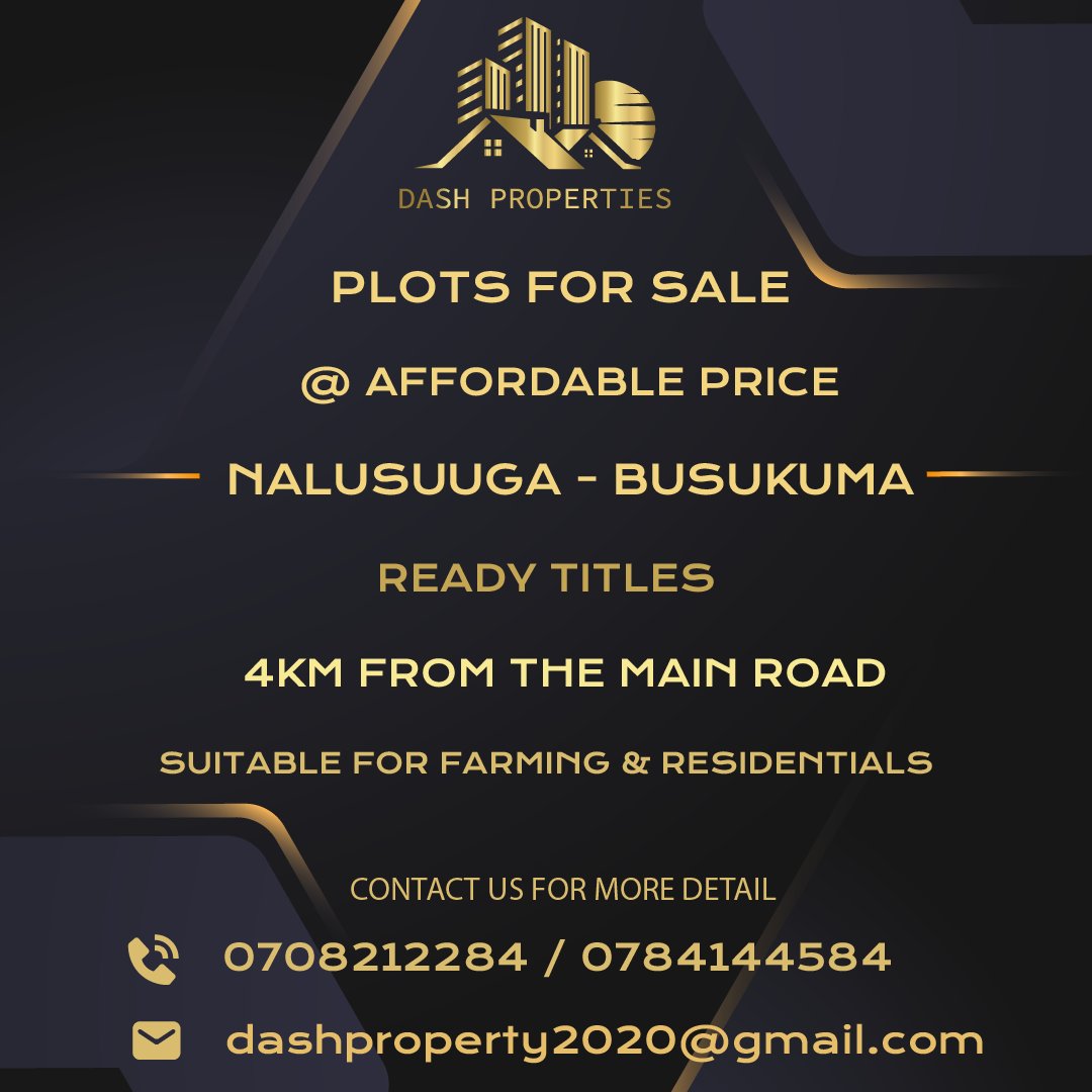 Properties_Dash's tweet photo. 📣 PLOTS FOR SALE! 🚜🏡
🌿 Location: Nalusuuga - Busukuma
🛣 Distance: Only 4KM from the main road
📜 Titles: Ready and available
📞 Contact us now for more details!
#RealEstate #uganda #Discountsale #househunting #homebuying #homesweethome #Realestate #dreamhome #DashProperties https://t.co/2hIjumi0OX