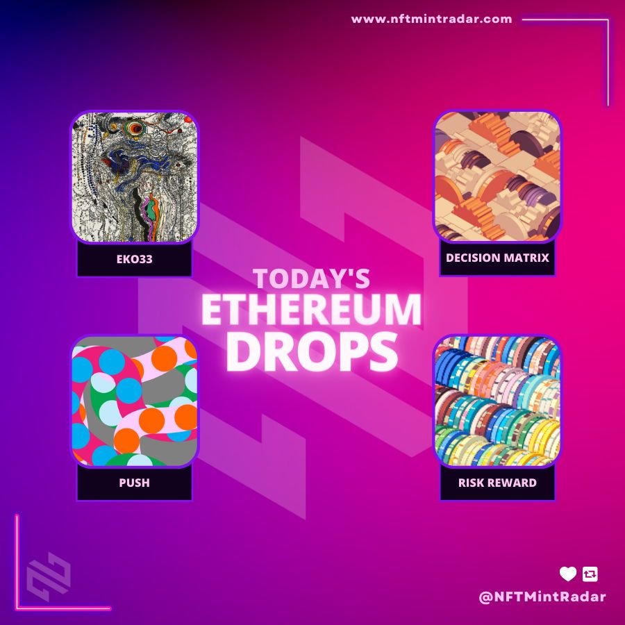 🚀Don't miss out on the hottest Ethereum mints of the day!🚀

🗓11th Jun

🟣<a href="/kGolid/">Kjetil Golid</a> - 0.5☰ 
🟣<a href="/Eko3316/">Eko33 | JeanJacques Duclaux</a> - 2☰
🟣<a href="/kGolid/">Kjetil Golid</a> -0.1☰ 
🟣<a href="/newrafael/">Rafaël Rozendaal 🪑</a> -0.1☰ 

#NFT #NFTs #NFTCommunity

Check it out now ⬇
buff.ly/4ay76nL
