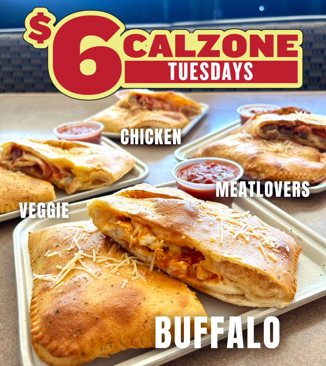 Ledo Pizza (@ledopizza) on Twitter photo $100 Ledo Pizza Gift Card GIVEAWAY‼️ Yay Tuesdays 🥳
TO ENTER:
1️⃣ Retweet this post and follow <a href="/LedoPizza/">Ledo Pizza</a>
2️⃣ Comment below which calzone is your favorite and tag a friend 👇
Winner will be picked at 10PM tonight ⏰ $100 Ledo Pizza Gift Card GIVEAWAY‼️ Yay Tuesdays 🥳
TO ENTER:
1️⃣ Retweet this post and follow <a href="/LedoPizza/">Ledo Pizza</a>
2️⃣ Comment below which calzone is your favorite and tag a friend 👇
Winner will be picked at 10PM tonight ⏰