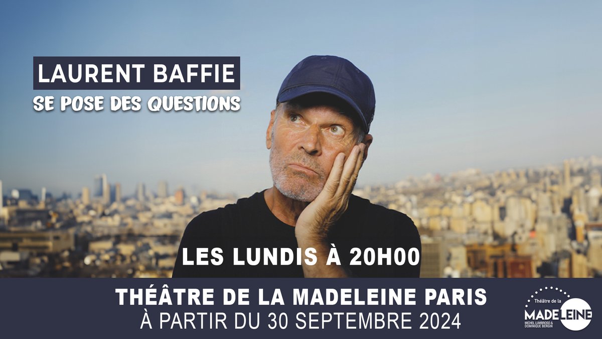 20h40 Productions Officiel (@20h40prod) on Twitter photo #LaurentBaffie <a href="/lolobababa/">Laurent Baffie Officiel</a> revient au <a href="/Th_Madeleine/">Théâtre Madeleine</a> ! Les lundis à 20h à partir du 30 septembre 2024 & en tournée le 07.09 <a href="/LeZornhoff/">Zornhoff de Monswiller</a> à #Monswiller (67) & le 12.10 à #Beaugency (45)
+ de dates & billetterie : linkr.bio/lbaffie
#spectacle #rire #paris #entournée #LaurentBaffie <a href="/lolobababa/">Laurent Baffie Officiel</a> revient au <a href="/Th_Madeleine/">Théâtre Madeleine</a> ! Les lundis à 20h à partir du 30 septembre 2024 & en tournée le 07.09 <a href="/LeZornhoff/">Zornhoff de Monswiller</a> à #Monswiller (67) & le 12.10 à #Beaugency (45)
+ de dates & billetterie : linkr.bio/lbaffie
#spectacle #rire #paris #entournée