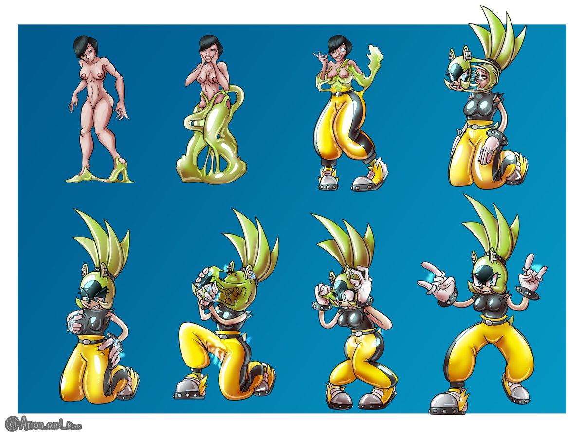 CW: nude, rubber takeover
A comm for miss Aya, showing some goo overtake and convert her into a rubbery surge!