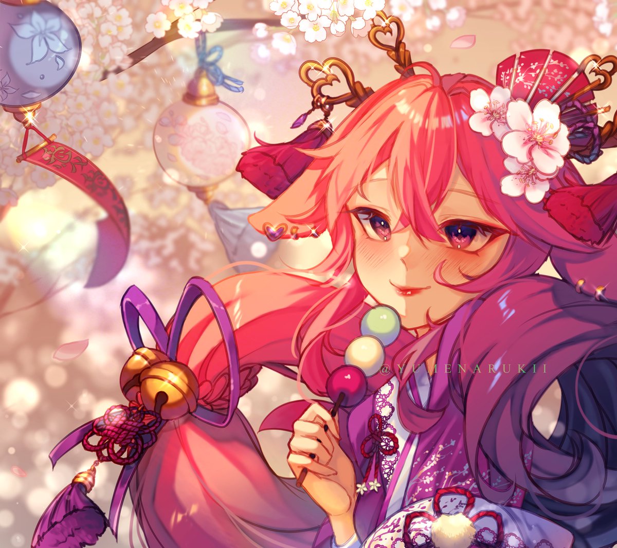yumenarukii's tweet photo. Yae Miko ♡ ~
.
.
#yaemiko #pink #yae #miko #genshinimpact #genshin #illustration #Sunset #color #softcolors #celshading #coloring #sakura #blossoms #blooms #fanart #yaemikofanart #genshinfanart #anime #animefanart https://t.co/S7esHk3gBP