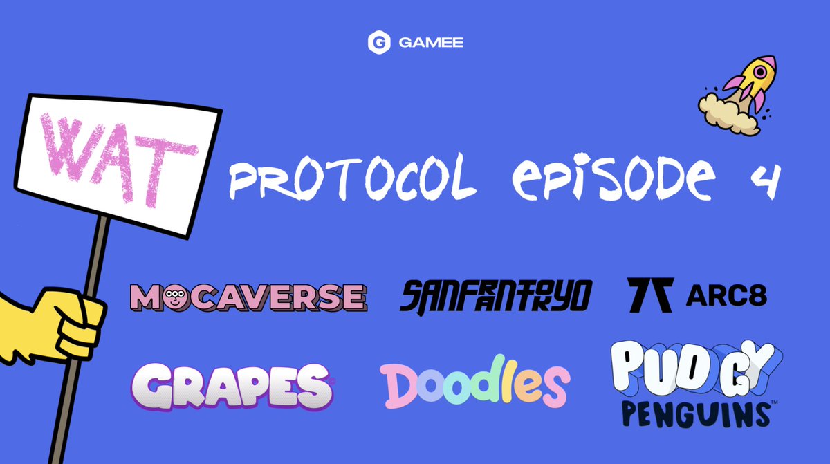 GAMEE (@gameetoken) on Twitter photo Enjoying the Wat Protocol | Episode 4?
A big welcome to NFT holders from @PudgyPenguins, <a href="/MocaverseNFT/">Mocaverse (old account)</a>, @Doodles, <a href="/JoinGrapes/">The GRAPES</a>, <a href="/San_FranTokyo/">San FranTokyo</a> and @Arc8App!
Take part at points.gamee.com Enjoying the Wat Protocol | Episode 4?
A big welcome to NFT holders from @PudgyPenguins, <a href="/MocaverseNFT/">Mocaverse (old account)</a>, @Doodles, <a href="/JoinGrapes/">The GRAPES</a>, <a href="/San_FranTokyo/">San FranTokyo</a> and @Arc8App!
Take part at points.gamee.com