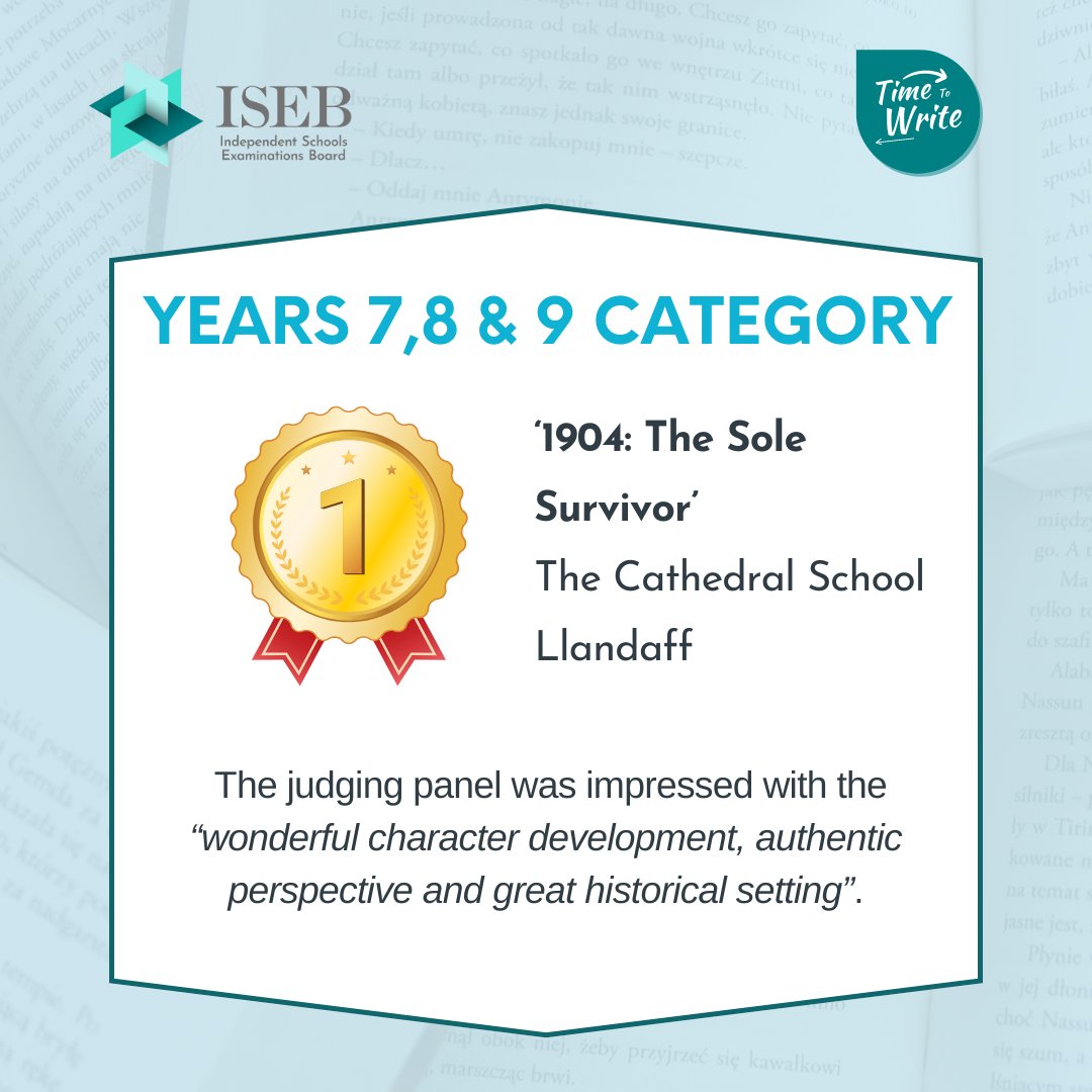 ISEBawards's tweet image. 🏆The news is out, and the winners have been announced! 🏆

Read the full list of winners, runners up and highly commended young writers at write.iseb.co.uk/#winners

Thank you to everyone who participated and sent us their stories and our sponsors.

#TimetoWrite #ISEBawards