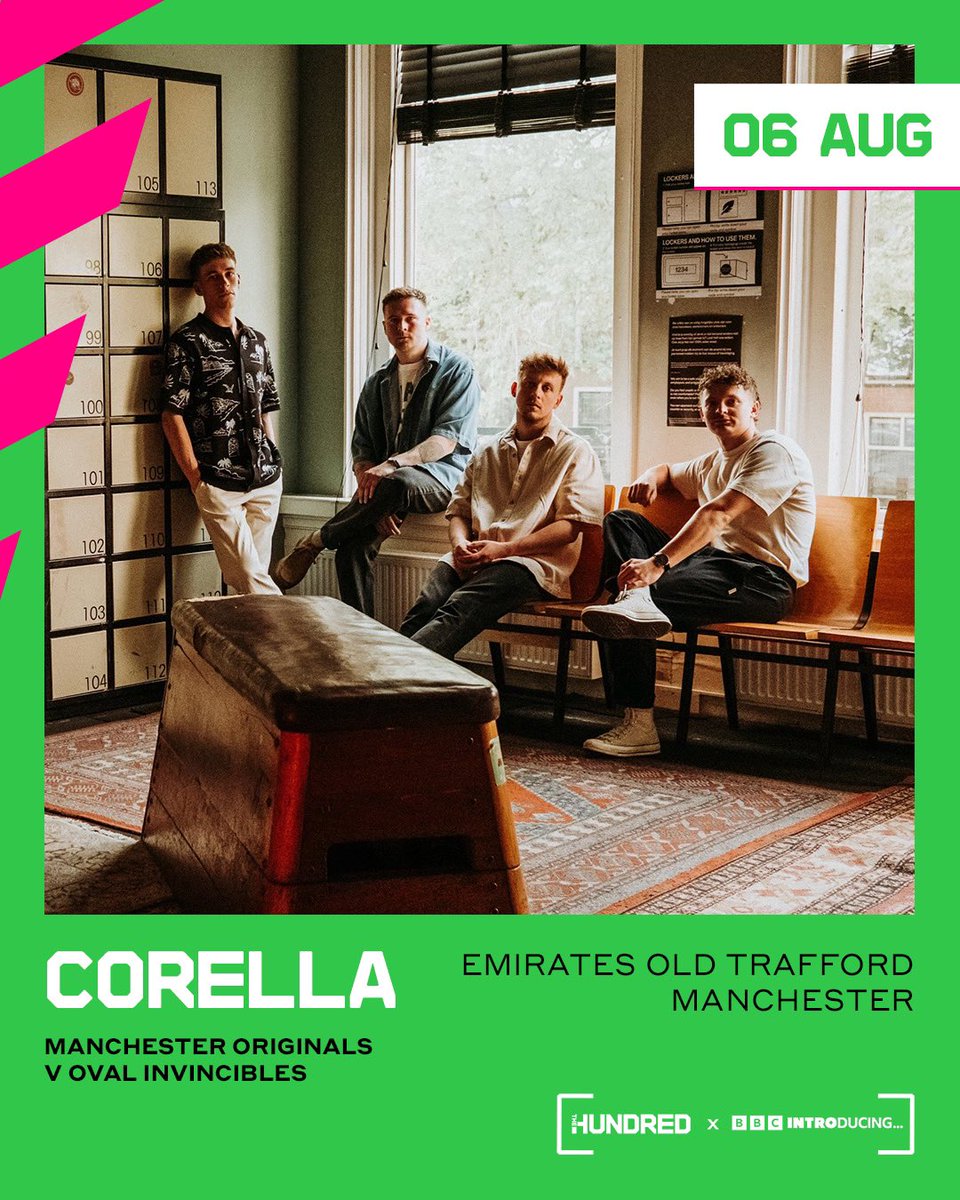Corella (@corellamusic) on Twitter photo We’ll be playing at this Summers <a href="/thehundred/">The Hundred</a> 🏏
Looking forward to playing at Emirates Old Trafford in the sun! 🌞 We’ll be playing at this Summers <a href="/thehundred/">The Hundred</a> 🏏
Looking forward to playing at Emirates Old Trafford in the sun! 🌞