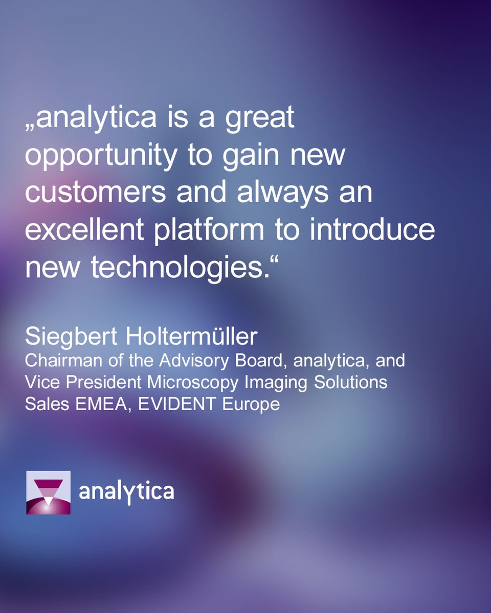 analytica (@analyticafair) on Twitter photo analytica 2024: A resounding success for exhibitors!
We're always thrilled to be a part of our exhibitors' success story - like that of Siegbert Holtermüller, CM #analytica Adv. Board & VP EMEA <a href="/Evident_LS/">Evident Life Science</a>.
Want to experience yourself?
📆 Save the date: Mar 24-27, 2026 📍 Munich analytica 2024: A resounding success for exhibitors!
We're always thrilled to be a part of our exhibitors' success story - like that of Siegbert Holtermüller, CM #analytica Adv. Board & VP EMEA <a href="/Evident_LS/">Evident Life Science</a>.
Want to experience yourself?
📆 Save the date: Mar 24-27, 2026 📍 Munich