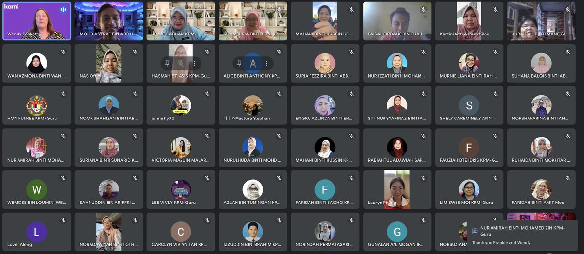 wendypeskett's tweet photo. A very early start to deliver a Kami Level 1 for the Labuan MoE in Malaysia. It was fun to deliver that with the amazing @FrankieCilliers @KamiApp https://t.co/S7XsYMO9rp
