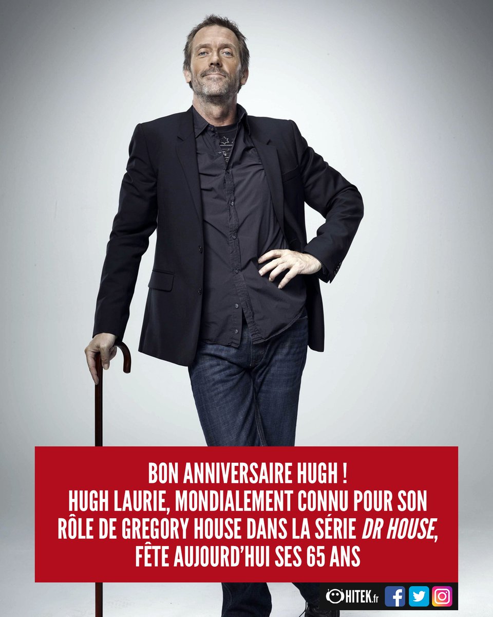 Hitekfr's tweet image. Souhaitons un bon anniversaire à #HughLaurie 🎂 Connu pour avoir joué dans la série #DrHouse, on a pu le voir dans #StuartLittle, #Les101Dalmatiens, Le Petit Monde des Borrowers ou encore À la poursuite de demain.