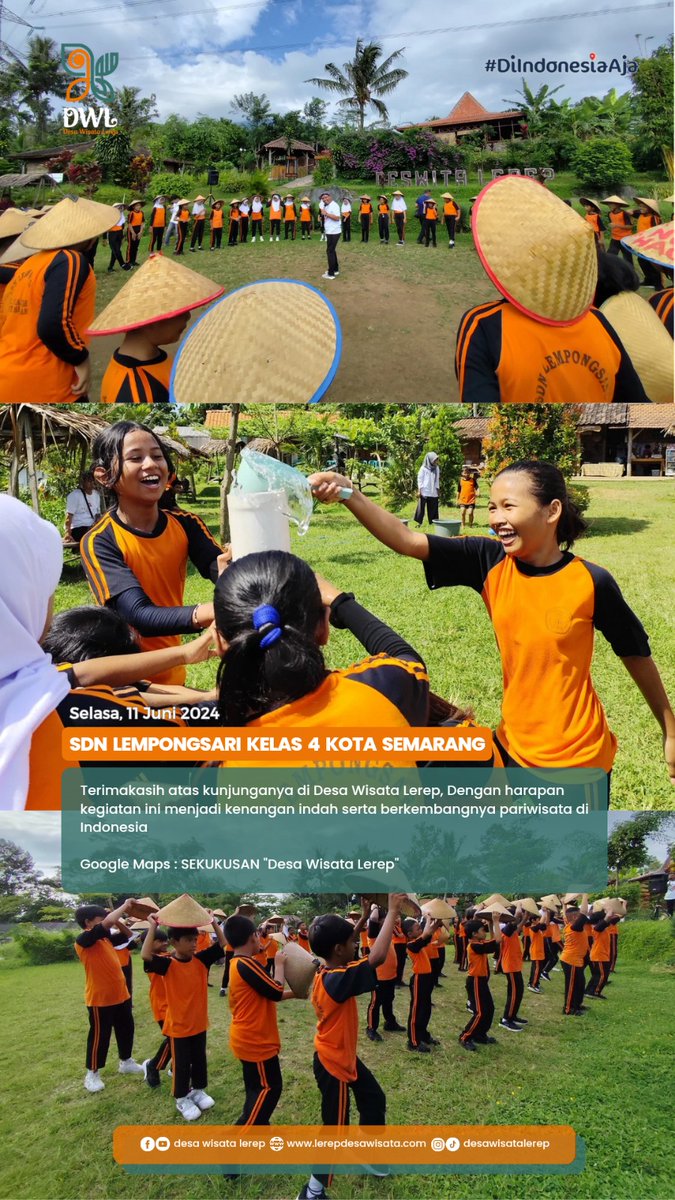 DesaLerep's tweet photo. Kegiatan akhir tahun ajaran harus seru teman, salah satunya field trip ke Desa Wisata Lerep. 🤗 https://t.co/nMb6TtBbKB