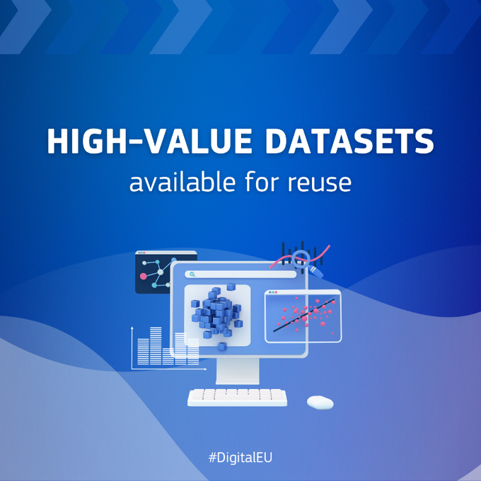DataEcoEU's tweet image. 📢Exciting news! New EU rules are now in effect, making High-value datasets publicly available for reuse! 🌍✨

europa.eu/!yHM96t

▶️Ready to explore #OpenData &amp;amp; High-value datasets? Check out our access guide: europa.eu/!t3vJyW

@DigitalEU, @EU_opendata
