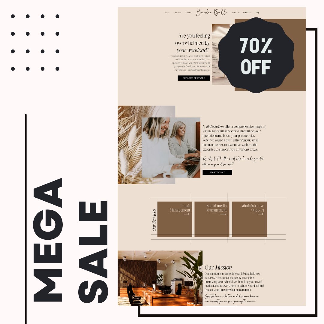 thewebsitedesigns.etsy.com

SUMMER SALE, 70% OFF SELECTED TEMPLATES.
Stand out from the crowd and unleash your creativity with our  website templates. Ready to launch your online journey? Explore our collection today! #WebDesign #DigitalPresence #CreativeFreedom #BrandBuilding