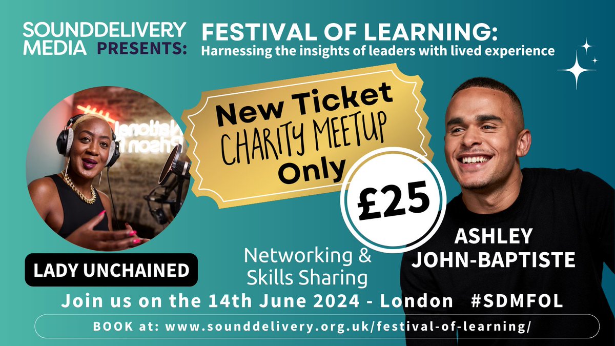 Excited to share that we have a special ticket for the <a href="/Charity_Meetup/">Charity Meetup</a> in person event on Fri 14th June at <a href="/Impacthublondon/">Impact Hub London</a> #Euston. Join us to network, get inspired &amp; gain insight
sounddelivery.org.uk/festival-of-le…
#charitytuesday #charity  #livedexperience #coproduction