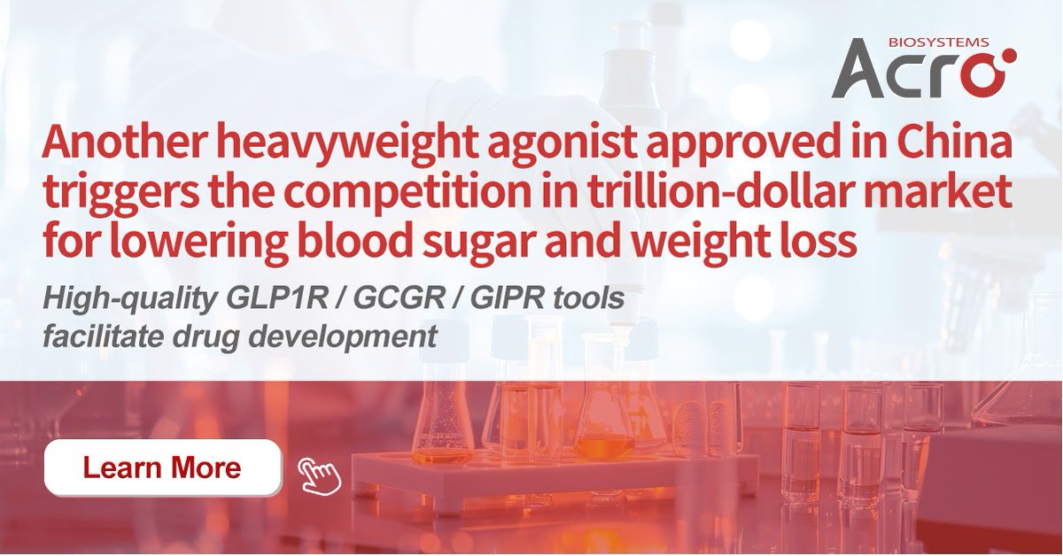 In 2023, semaglutide was undoubtedly Novo Nordisk's star product, while tirzepatide was Eli Lilly's most anticipated product. To meet the needs for diabetes and weight loss, ACROBiosystems developed high-quality GLP-1R products!
Learn more: acrobiosystems.com.cn/L-1471-GLP1R.h…