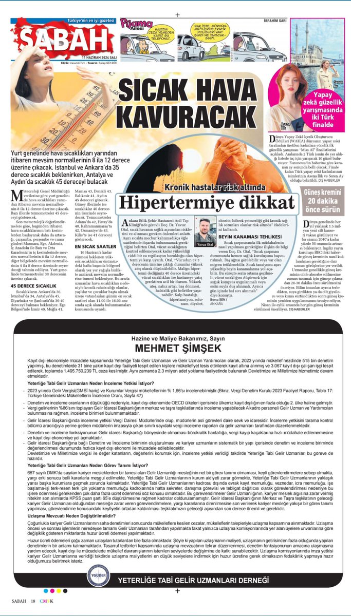 Sn bakanım <a href="/memetsimsek/">Mehmet Simsek</a> ; 
Kayıt dışı ekonomi ile mücadele edilmesi, vergi tabanının genişletilmesi, etkin ve verimli bir vergi denetim sisteminin oluşturulması için; görevini mesai mefhumu gözetmeksizin icra eden ve yaklaşık 25 bini bulan