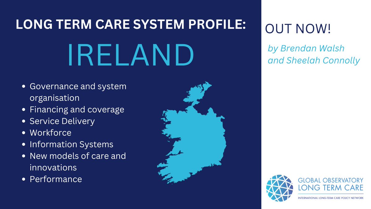 NEW LONG-TERM CARE SYSTEM PROFILE: #Ireland 🇮🇪

In this profile, Brendan Walsh and <a href="/sheeconn/">Sheelah</a> (<a href="/tcddublin/">Trinity College Dublin</a>) describe the Irish #LTC system, which relies heavily on unpaid family #care  👨‍👦

Explore here 👉 goltc.org/new-goltc-syst…

#LongTermCare