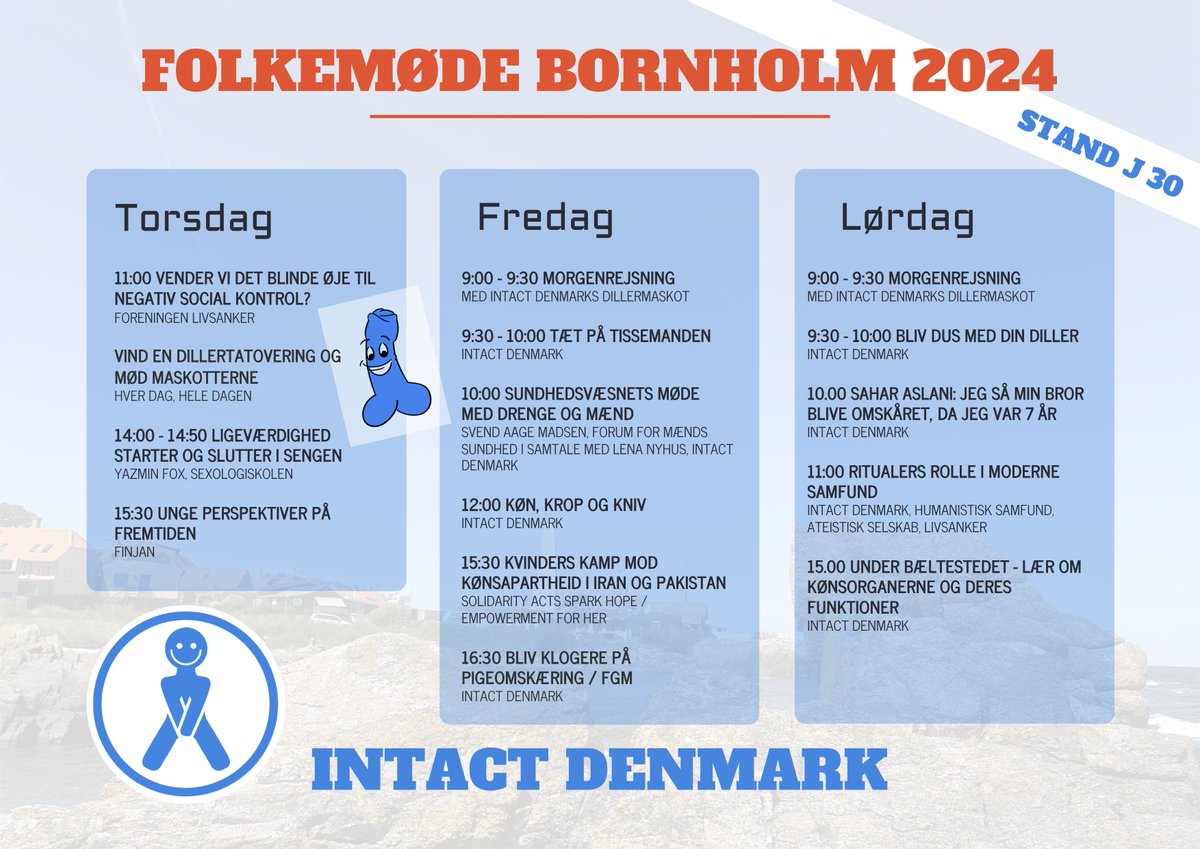 Så er der Folkemøde. Mød Intact Denmark på stand J30 på Kæmpestranden.

#fm24 #folkemøde #dkpol #dksundhed #omskæring #menneskerettigheder #sexologi