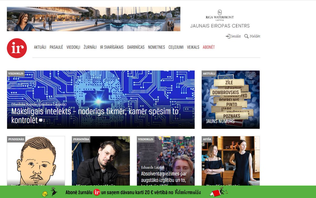 Informāciju par Waterfront projekta šaubīgumu ieguvu tieši žurnālā Ir. Kāpēc Ir lapā rāda šī projekta reklāmu? <a href="/irLV/">Žurnāls IR</a> ?