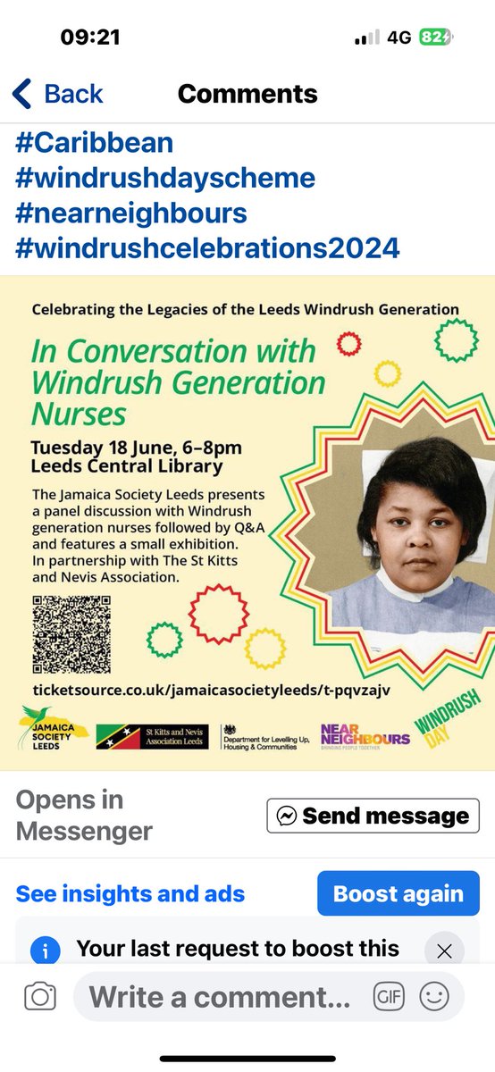 BOOK YOUR TICKETS NOW!!!
Tues 18th June 6pm-8pm, come along to our ‘In Conversation Session’ with Windrush generation nurses who will share their recollection of their times in the NHS &amp; their fight for health equalities for Black Britons. Get tickets here
ticketsource.co.uk/jamaicasociety…