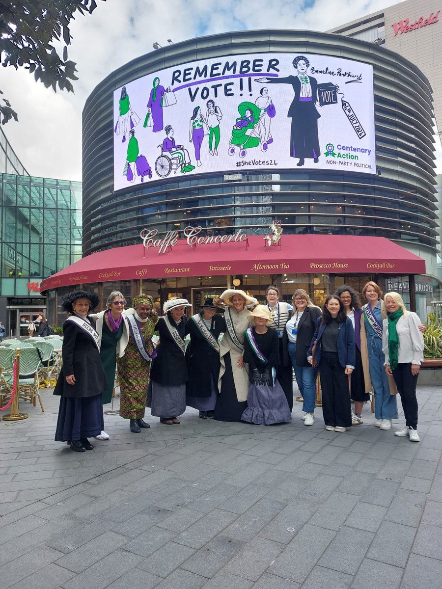 Centenary Action (@centenaryaction) on Twitter photo Launching our campaign to get out the women's vote: 'We want to galvanise women to get out and vote, be at the heart of decision making and create a more equitable playing field.' <a href="/HelenPankhurst/">Helen Pankhurst</a> joined by suffragettes <a href="/fawcettsociety/">Fawcett Society</a> <a href="/CompInPolitics/">Compassion in Politics</a> <a href="/Girlguiding/">Girlguiding</a> #SheVotes24 Launching our campaign to get out the women's vote: 'We want to galvanise women to get out and vote, be at the heart of decision making and create a more equitable playing field.' <a href="/HelenPankhurst/">Helen Pankhurst</a> joined by suffragettes <a href="/fawcettsociety/">Fawcett Society</a> <a href="/CompInPolitics/">Compassion in Politics</a> <a href="/Girlguiding/">Girlguiding</a> #SheVotes24