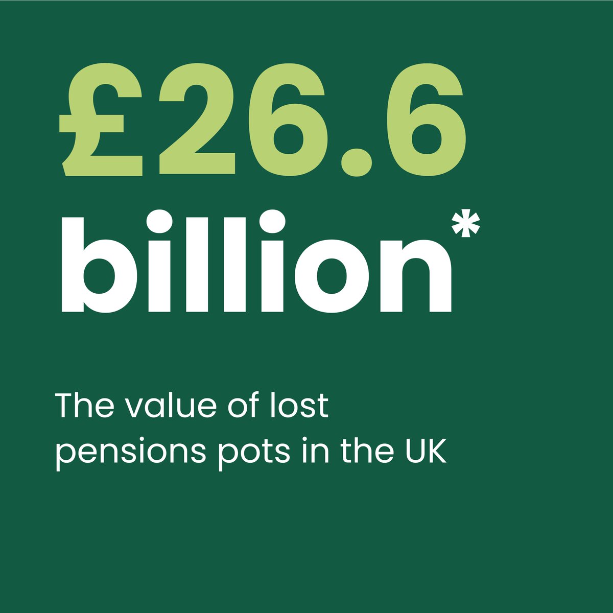 ProfilePensions's tweet photo. 1 in 4 in people may have lost a pension. Are you one of them?

Let us help you find all of your old pensions and then keep on top of them for good with one, new pension plan that works for you. https://t.co/Oyx7TpEhSE