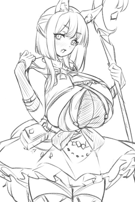 オリジナルシリーズ『冒険少女ギルド♦️』のメンバー29人目のラフ😊 