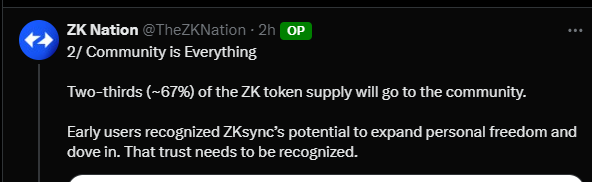zkstracker's tweet photo. @TheZKNation Possibly the worst airdrop.

Community is first ✖️

Whales are first  ✅

Right? https://t.co/iafQ8wlglE