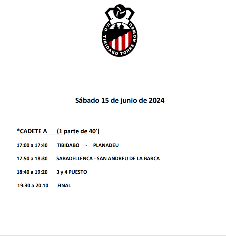 udtibidabo's tweet photo. Torneo Wenceslao dia 15 de Junio categoria Alevin,Infantil y Cadete https://t.co/1RRRh0dL2q
