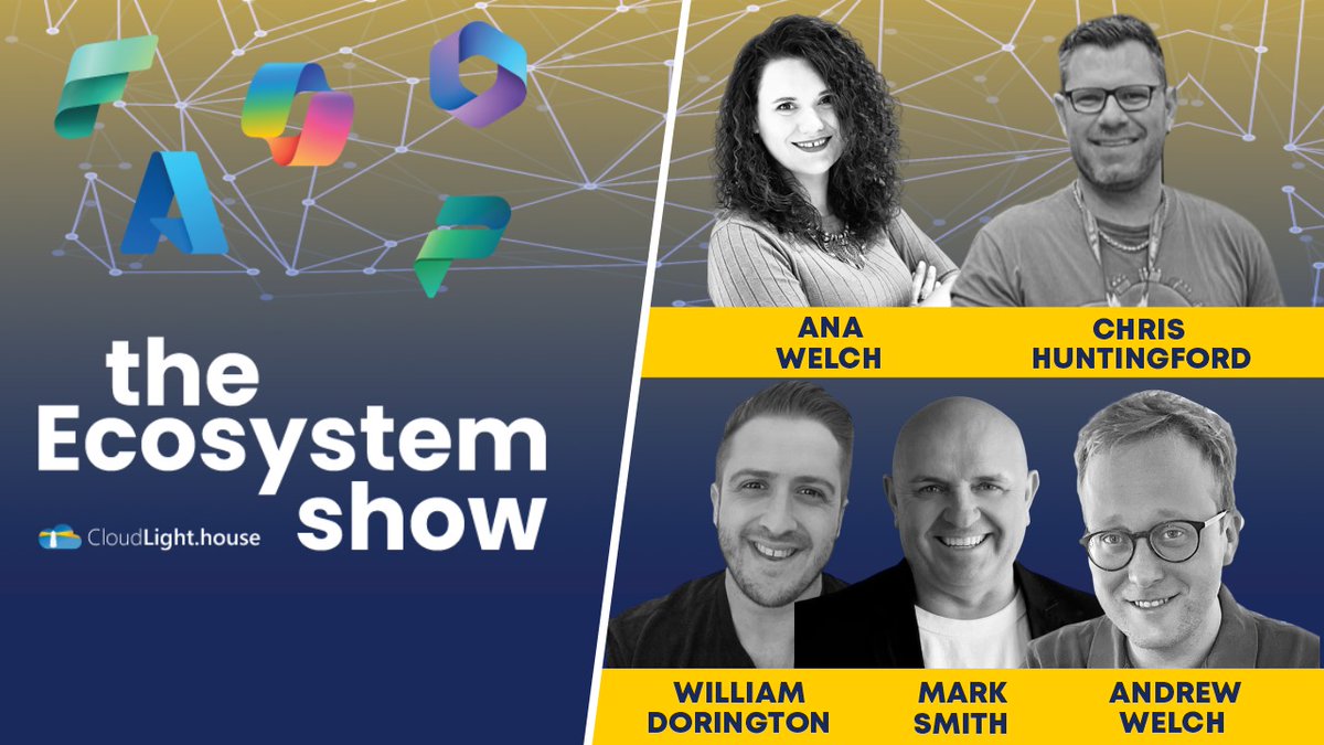 andrewdwelch's tweet photo. The #EcosystemShow @dynamicsminds
๐ธ๐ฎ! Join w @WilliamDorringt @nz365guy @AnaDemeny @ThatPlatformGuy for #Microsoft #cloud reflections fr #DynamicsMinds, #CloudEcosystems, data platform, #AI agents, other items from Build.
#Azure #PowerPlatform #msFabric #d365 #CloudLighthouse https://t.co/FhY4ScMYfd