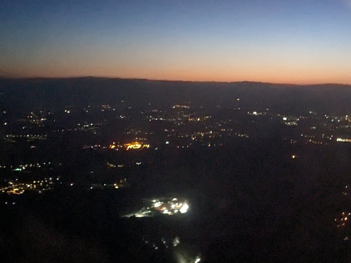 Example of somewhere being in the wrong time zone, just before 23:30 landing at SCQ and there's still a hint of sun on the horizon.