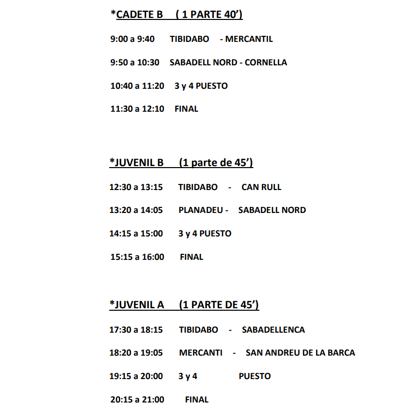 udtibidabo's tweet photo. Torneo Wenceslao dia 16 de Junio categoria Cadete y Juvenil. https://t.co/4OJGOB4gbt