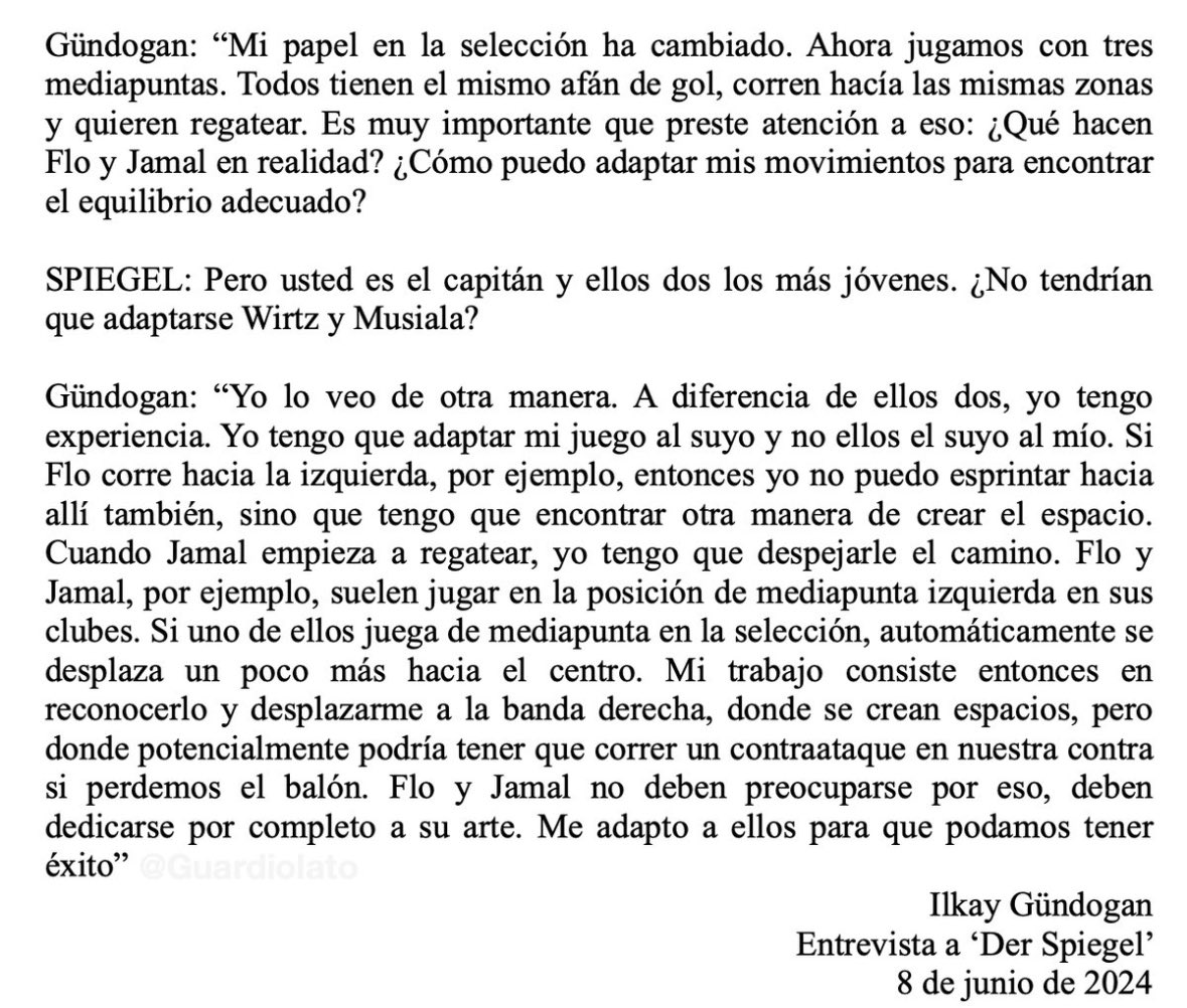 UpdateNotesX's tweet image. La tarea del líder es llevar a la gente desde donde están hasta donde no han estado. 

Ilkay Gündogan es un auténtico líder.

Lectura obligatoria.👏⚽️
