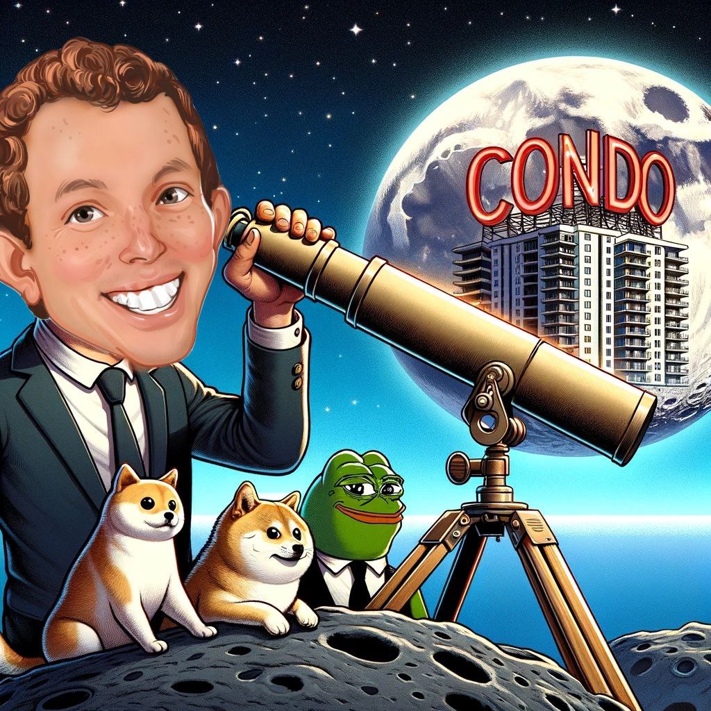 Bradmacgolf's tweet photo. @MonstersCoins $CONDO is on a mission to the moon. Reached an all time high earlier today and currently a small draw back opening the door for new eyes on the project. Already have over 60eth in the Treasury, thick liquidity, #RWAmeme, #basenetwork , strong team with lots of #RWA connections. https://t.co/SNwQNEDOWL
