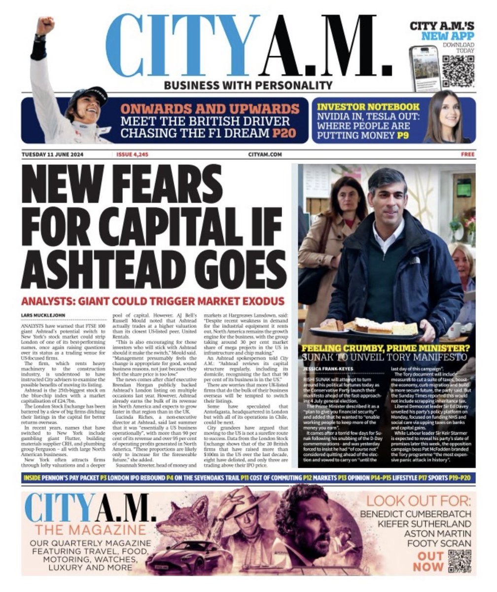 I’m on the front page of today’s <a href="/CityAM/">City A.M.</a> 😀😀

<a href="/ii_couk/">interactive investor (ii)</a>
