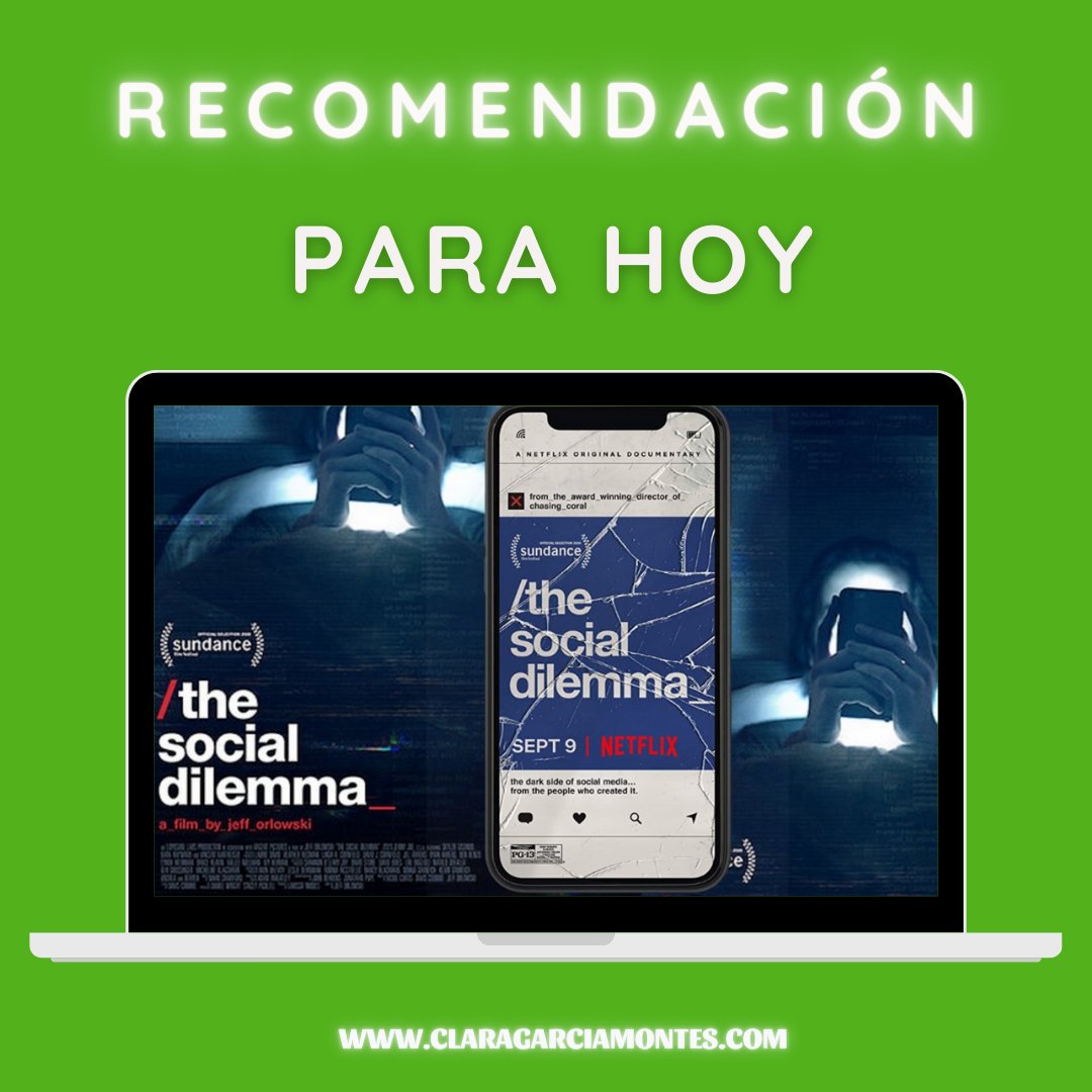 ClaraGarcia_GM's tweet photo. Nueva Recomendación 💡

The Social Dilemma es un documental sobre la adicción a redes sociales

Disponible en @netflix 📺

Si ya lo habéis visto, decidme que os ha parecido 🤩

https://t.co/LyU2sGQDg7

#oclabrand #granada #FelizMartes https://t.co/84cw9MSf7D
