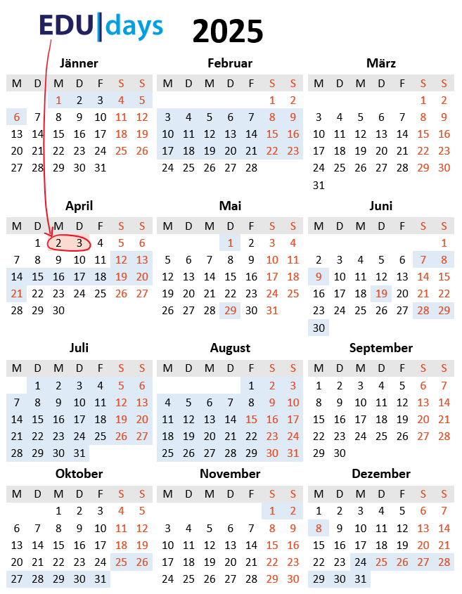 #edudays25
Save the Date: 2. und 3. April 2025