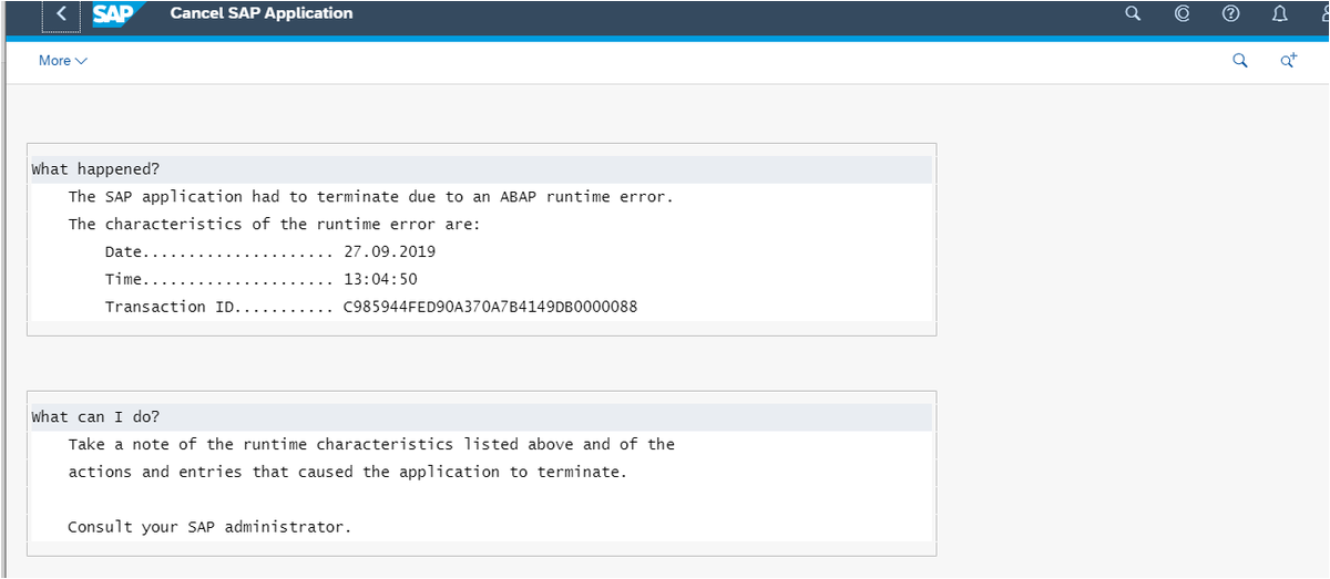 ArneKuilman's tweet image. Love how boldly @SAP throws you #runtimeerrors from the stone ages...
#sap #sapgui