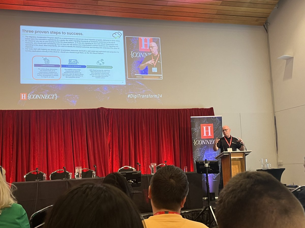 cirrushq's tweet photo. Our Chief Revenue Officer, Stephen Croke talking about the 3 proven steps to success in public sector cloud migration at today’s #DigiTransform24 #aws #cloud #digitaltransformation https://t.co/TZPGvIoDUI