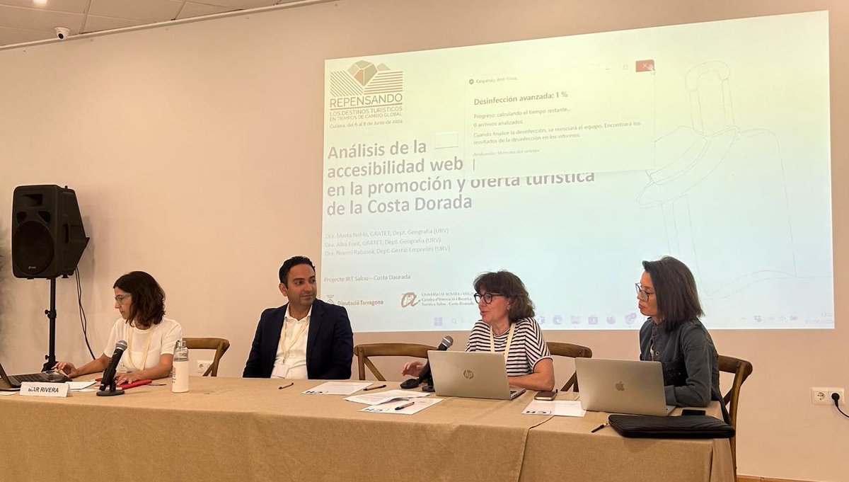 ftgURV's tweet photo. Noemí Rabassa, professora del Departament de Gestió d'Empreses, adscrita la Facultat de Turisme i Geografia, va presentar la comunicació "Análisis de la accesibilidad web en la promoción y oferta turística de la Costa Dorada". https://t.co/gyKrDmpl3e