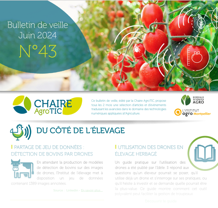 Chaire AgroTIC (@chaireagrotic) on Twitter photo Voici le dernier bulletin de  veille de la Chaire AgroTIC ! On y parle de drones en élevage herbagé,  d’IA pour effaroucher les oiseaux, ou encore  d’impact du numérique en agriculture. Découvrez le sans plus tarder! #AgTech #AgriTech agrotic.org/wp-content/upl… Voici le dernier bulletin de  veille de la Chaire AgroTIC ! On y parle de drones en élevage herbagé,  d’IA pour effaroucher les oiseaux, ou encore  d’impact du numérique en agriculture. Découvrez le sans plus tarder! #AgTech #AgriTech agrotic.org/wp-content/upl…