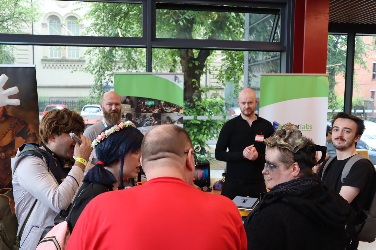 This weekend, 15th - 16th June 2024, we're heading to Q-Con! 
Our hackerspace will have 2 stalls in the Students' Union. We'll be there for the full day, on both days!
Hacker BattleBots
3D Printing 
and more!

Come down and say hi! 
Here are some pictures of our last visit!
